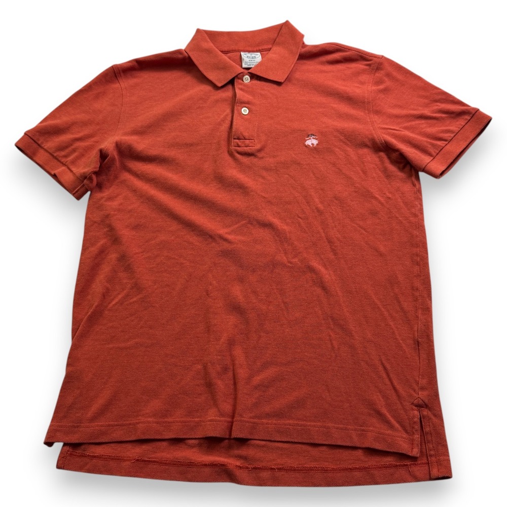 Brooks Brothers Mens Slim Fit Performance Polo Burnt Orange Supima Cotton Size M